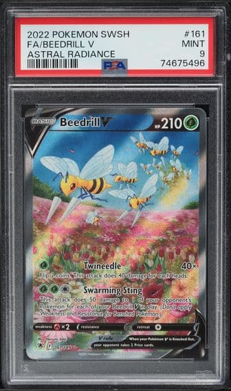 2022 #161 SWORD & SHIELD ASTRAL RADIANCE FULL ART BEEDRILL V PSA 9 POKEMON