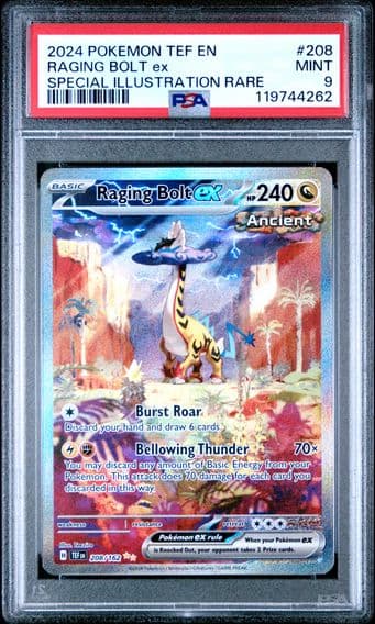 2024 #208 Raging Bolt EX PSA 9 Tef EN-Temporal Forces Pokemon