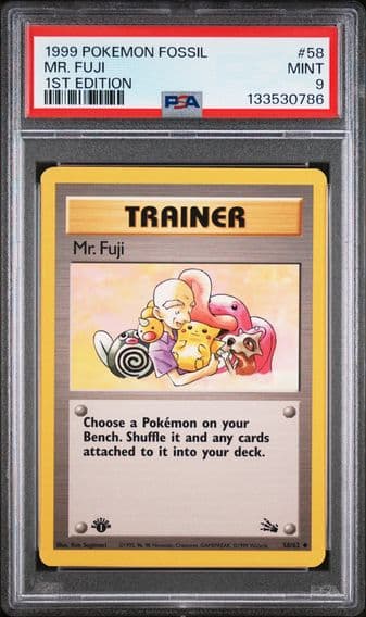 1999 #58 Mr. Fuji 1st Edition PSA 9 Fossil Pokemon