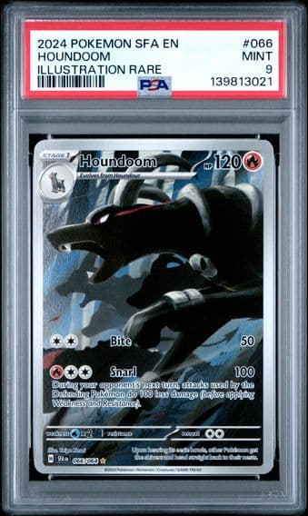 2024 #066 Houndoom PSA 9 Sfa EN-Shrouded Fable Pokemon