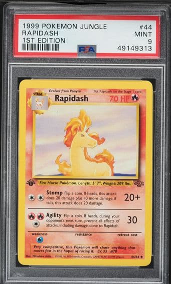 1999 #44 Rapidash 1st Edition PSA 9 Jungle Pokemon