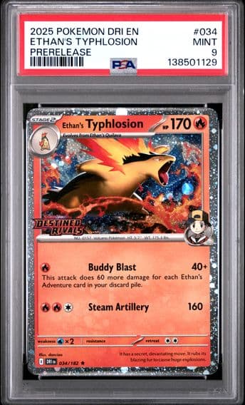 2025 #034 Ethan's Typhlosion PSA 9 Dri EN-Destined Rivals Pokemon