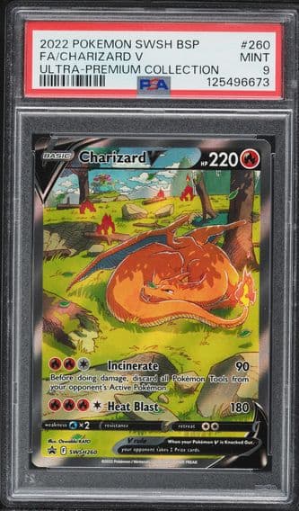 2022 #260 Full Art/Charizard V PSA 9 Swsh Black Star Promo Pokemon