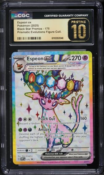 2025 #175 Espeon EX CGC 10 Pristine Svp EN-SV Black Star Promo Pokemon
