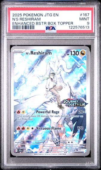 2025 #167 N's Reshiram PSA 9 Jtg EN-Journey Together Pokemon