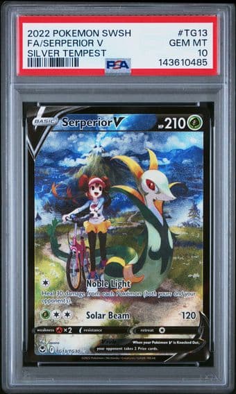 2022 #TG13 Full Art/Serperior V PSA 10 Sword & Shield Silver Tempest Pokemon