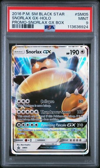2016 #SM05 Snorlax GX-Holo PSA 9 SM Black Star Promo Pokemon