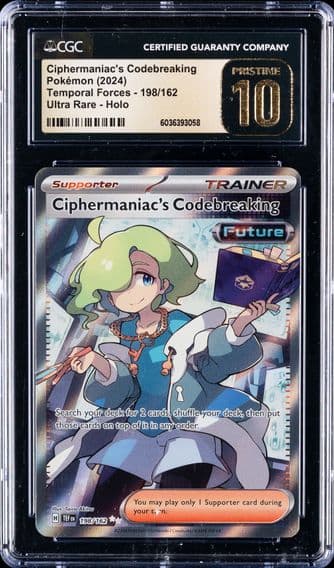 2024 #198 Ciphermaniac's Codebreaking CGC 10 Pristine Tef EN-Temporal Forces Pokemon