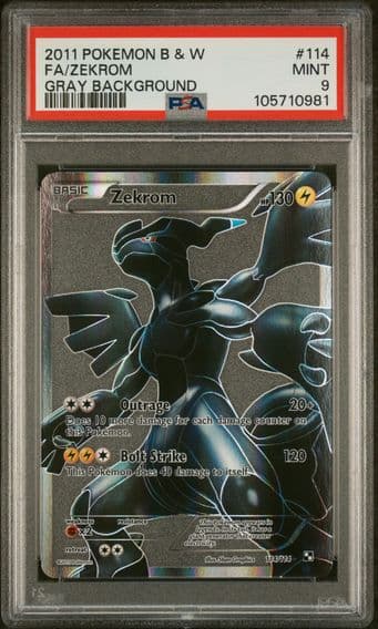 2011 #114 Full Art/Zekrom PSA 9 Black & White Pokemon