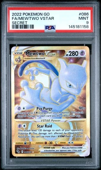 2022 #086 Full Art/Mewtwo Vstar PSA 9 Go Pokemon