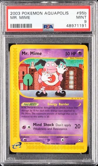 2003 #95b Mr. Mime PSA 9 Aquapolis Pokemon
