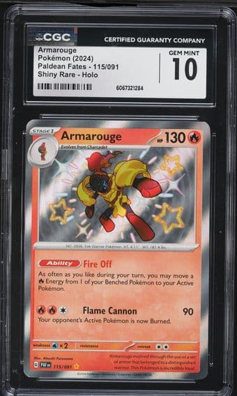 2024 #115 Armarouge CGC 10 Paf EN-Paldean Fates Pokemon