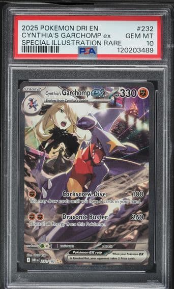 2025 #232 Cynthia's Garchomp EX PSA 10 Dri EN-Destined Rivals Pokemon