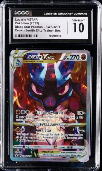 2023 #291 Full Art/Lucario Vstar CGC 10 Swsh Black Star Promo Pokemon