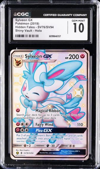2019 #SV76 Full Art/Sylveon GX CGC 10 Sun & Moon Hidden Fates Pokemon