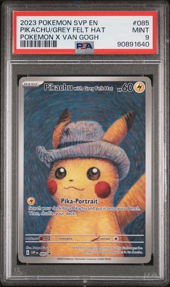 2023 #085 PIKACHU WITH GREY FELT HAT PSA 9 POKEMON SVP EN-SV BLACK STAR PROMO | POKEMON X VAN GOGH