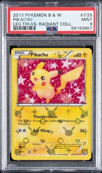 2013 #RC7 PIKACHU PSA 9 POKEMON BLACK & WHITE LEGENDARY TREASURES RADIANT COLLECTION