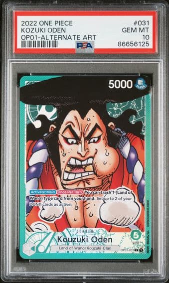 2022 #031 Kozuki Oden Alternate Art PSA 10 OP01-Romance Dawn One Piece