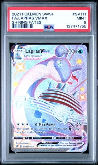 2021 #SV111 Full Art/Lapras Vmax PSA 9 Sword & Shield Shining Fates