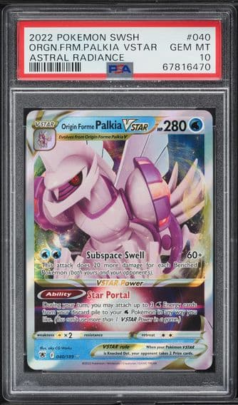 2022 #040 Origin Forme Palkia Vstar PSA 10 Sword & Shield Astral Radiance Pokemon