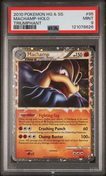 2010 #95 Machamp-Holo PSA 9 Heartgold & Soulsilver Triumphant Pokemon