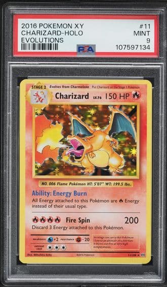 2016 #11 Charizard-Holo PSA 9 XY Evolutions Pokemon