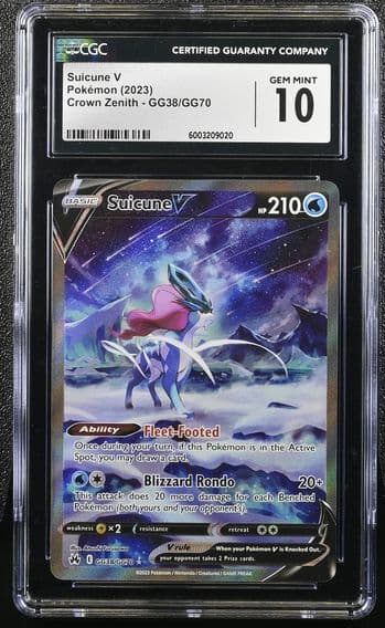 2023 #GG38 Crown Zenith - English Suicune V Galarian Gallery Holo CGC 10 Pokemon