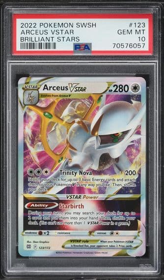 2022 #123 Arceus Vstar PSA 10 Sword & Shield Brilliant Stars Pokemon