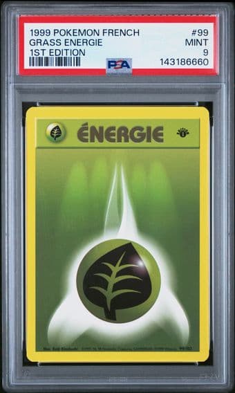1999 #99 Grass Energie 1st Edition PSA 9 French Pokemon