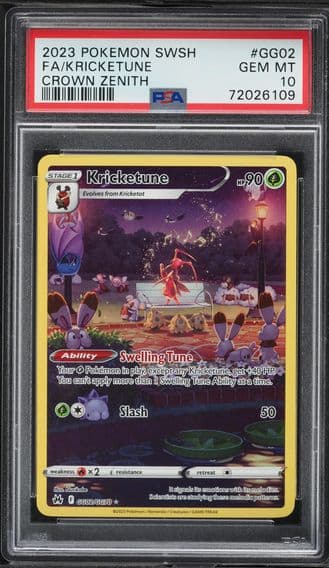 2023 #GG02 Full Art/Kricketune PSA 10 Sword and Shield Crown Zenith Pokemon