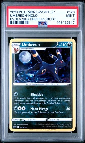 2021 #129 Umbreon-Holo PSA 9 Swsh Black Star Promo Pokemon