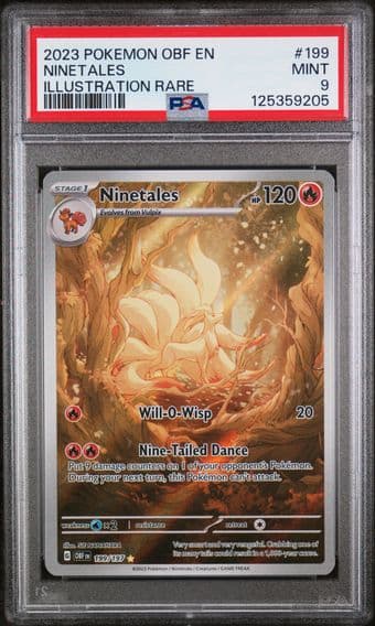 2023 #199 Ninetales PSA 9 Obf EN-Obsidian Flames Pokemon