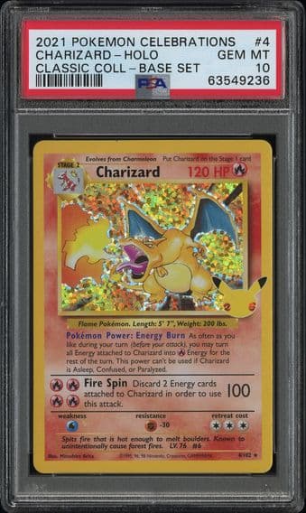 2021 #4 Charizard-Holo PSA 10 Celebrations Classic Collection