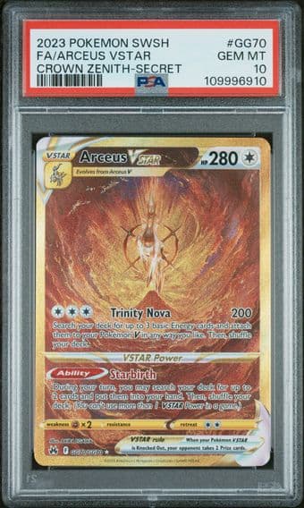 2023 #GG70 Full Art/Arceus Vstar PSA 10 Sword and Shield Crown Zenith Pokemon