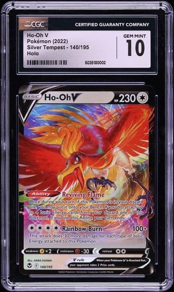 2022 #140 Ho-Oh V CGC 10 Pokemon Sword & Shield Silver Tempest Holo
