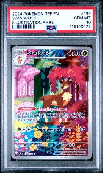 2024 #166 Sawsbuck PSA 10 Tef EN-Temporal Forces Pokemon