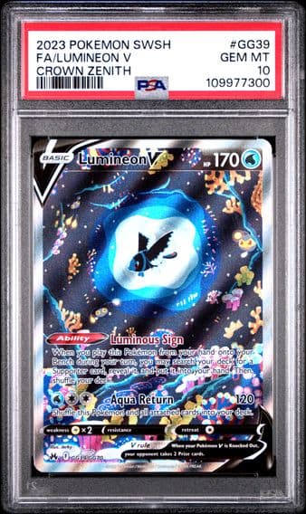 2023 #GG39 Full Art/Lumineon V PSA 10 Sword and Shield Crown Zenith Pokemon