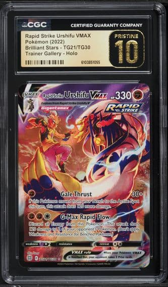 2022 #TG21 Full Art/Rapid Strike Urshifu Vmax CGC 10 Pristine Sword & Shield Brilliant Stars Pokemon