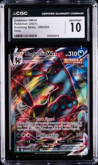 2021 #095 Full Art/Umbreon Vmax CGC 10 Sword & Shield Evolving Skies Pokemon