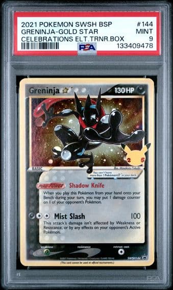 2021 #144 Greninja-Gold Star PSA 9 Swsh Black Star Promo Pokemon