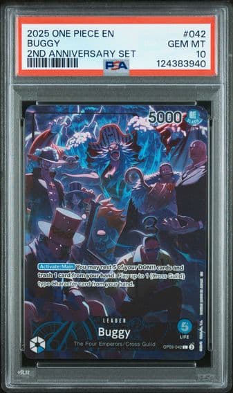 2025 #042 Buggy PSA 10 One Piece English Version 2nd Anniversary Set