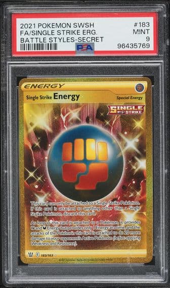2021 #183 Full Art/Single Strike Energy PSA 9 Sword & Shield Battle Styles Pokemon