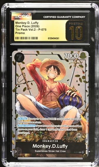 2026 #P-075 Monkey D. Luffy CGC 10 Pristine Tin Pack Vol.2 (Coins In BG) - English