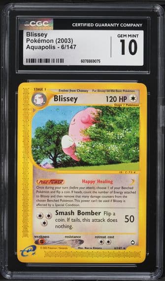 2003 #6 Blissey CGC 10 Aquapolis Pokemon