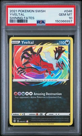 2021 #046 Yveltal PSA 10 Sword & Shield Shining Fates Pokemon