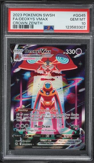 2023 #GG45 Full Art/Deoxys Vmax PSA 10 Sword and Shield Crown Zenith Pokemon