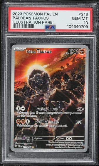 2023 #218 Paldean Tauros PSA 10 Pal EN-Paldea Evolved Pokemon