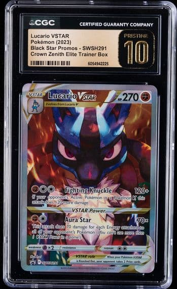 2023 #291 Full Art/Lucario Vstar CGC 10 Pristine Swsh Black Star Promo Pokemon