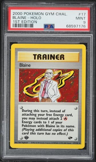 2000 #17 Blaine-Holo 1st Edition PSA 9 Gym Challenge Pokemon