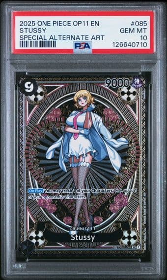 2025 #085 Stussy PSA 10 One Piece OP11-A Fist of Divine Speed